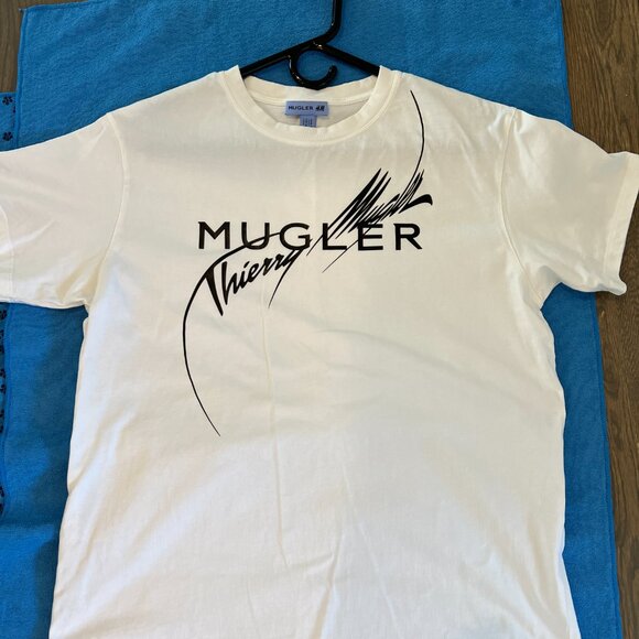 Thierry Mugler x H&M White Logo Star Printed T. Size SMALL - Picture 4 of 7